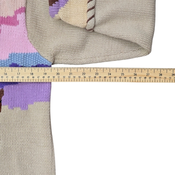 *VTG* STORYBOOK KNITS Sunrise Scene Horse Sweater, Vintage Pastel Horse Sweater - Picture 6 of 16
